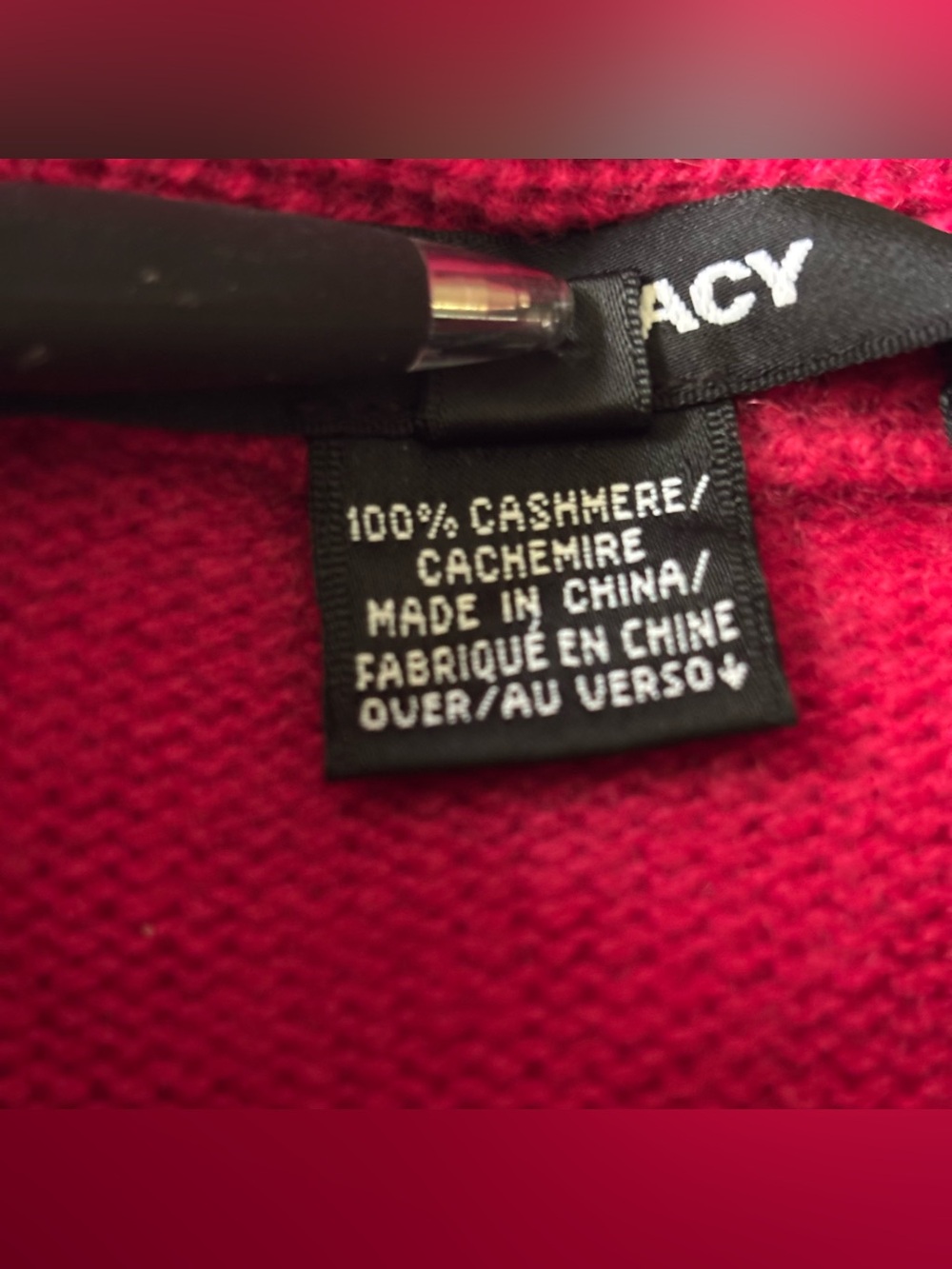 Ellen Tracy Women's SP Vibrant Fuschia Cashmere knit Cardigan Sweater - Picture 8 of 13